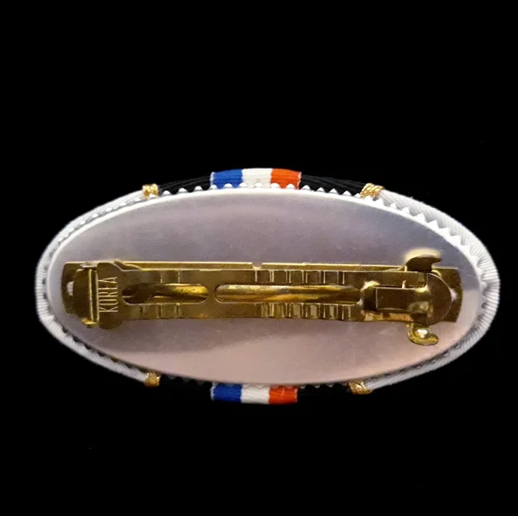 Vintage 1980's Rave Nautical Style Padded Hair Clip - Picture 2 of 7